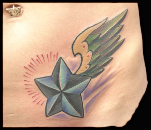 colorful star tattoos