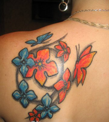 beautiful flower tattoo and vine designs picture. Often in tattoo design,