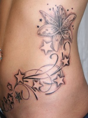 Stylish Stomach Tattoos For Women Beautiful Flower 