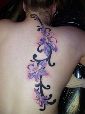 flower on vine tattoos
