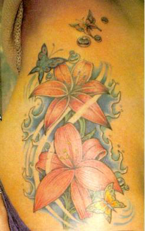 butterfly and flower tattoo. utterfly and flower tattoo.