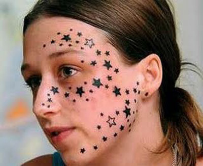 Sexiest tattoos on girls, star temp tattoos, star tattoos on face, 