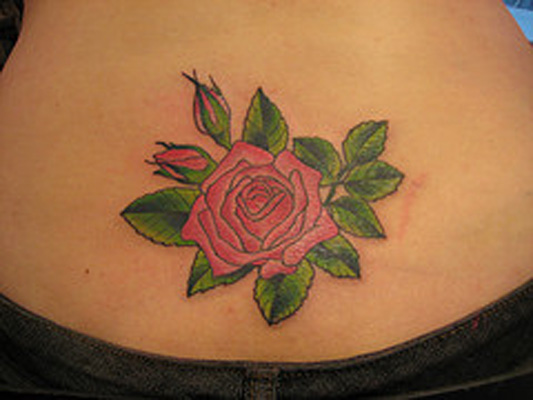 tattoo on hip. flower tattoos. hip flower
