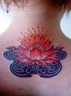 asian flower tattoo. asian tattoo.