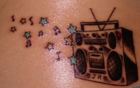 star and music note tattoo