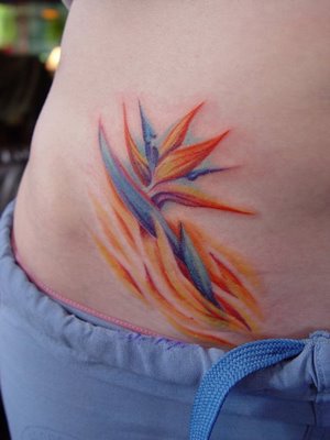 bird of paradise flower tattoos