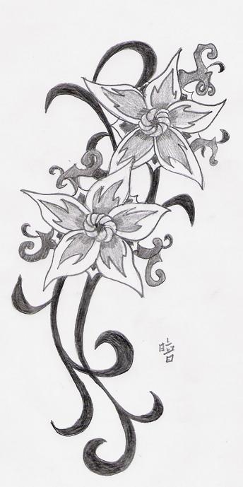 Just make the design of your tribal flower tattoos and put them on your body