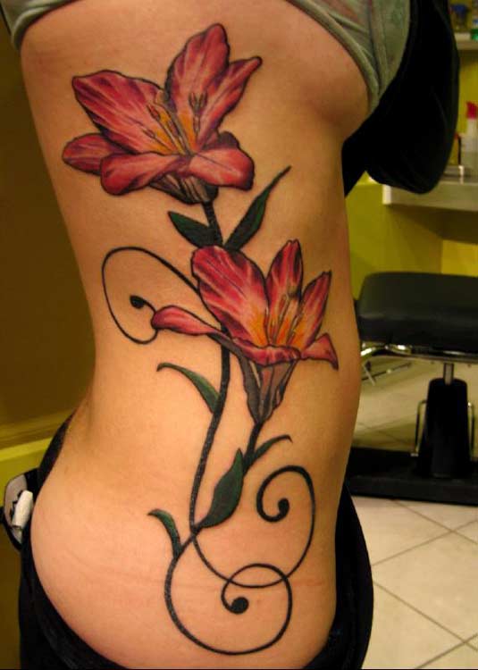 colorful flower tattoos