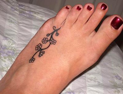 Sub-Categories of Tattoos » Foot Tattoos: Flower Foot Tattoos · Foot 
