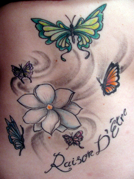 Among flower tattoos the