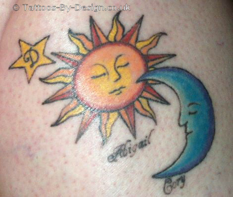 Sun, Moon, Star Tattoos : Tattoo Art: World's Most Popular Tattoo Designs