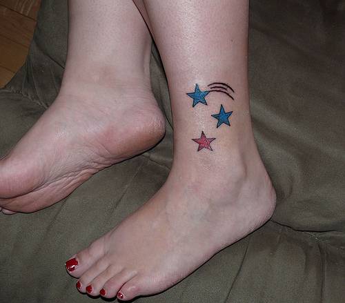 Shooting star tattoos can … my left ankle.