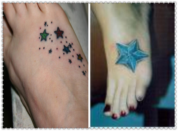star foot tattoos. star foot