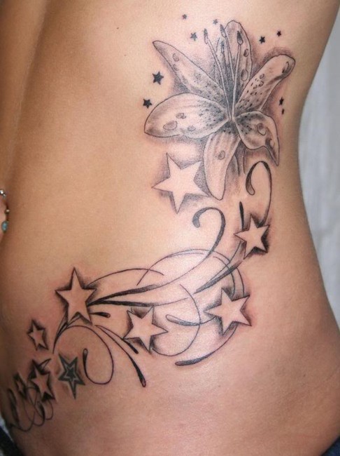 stars tattoos on side. stars tattoos on side. star