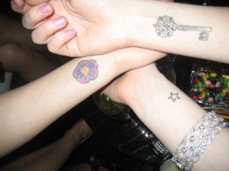 Heart tattoos on wrists for women