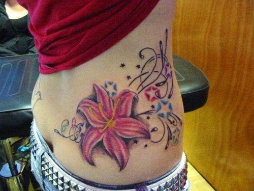  stars and flower tattoos 