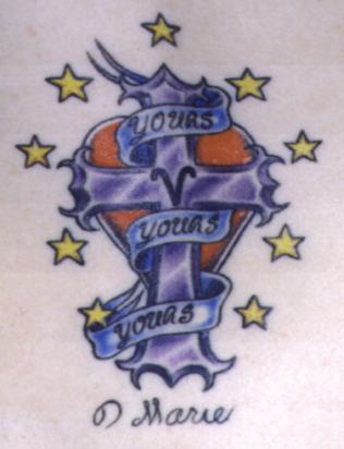 cross and star tattoos